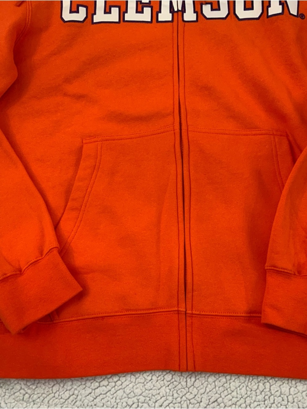 e5 Clemson Tigers Full Zip Jacket Hoodie Pockets Men’s XL NCAA Orange Purple New - Picture 4 of 11